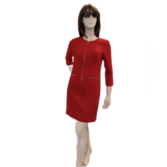 Ann Taylor Red Zipper Dress - Picture 1 of 6
